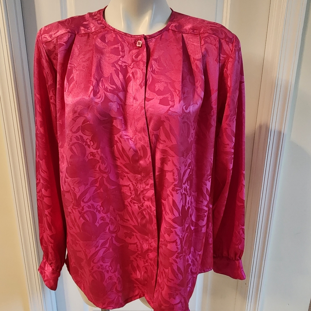 Oscar de la Renta pink vintage blouse size 12